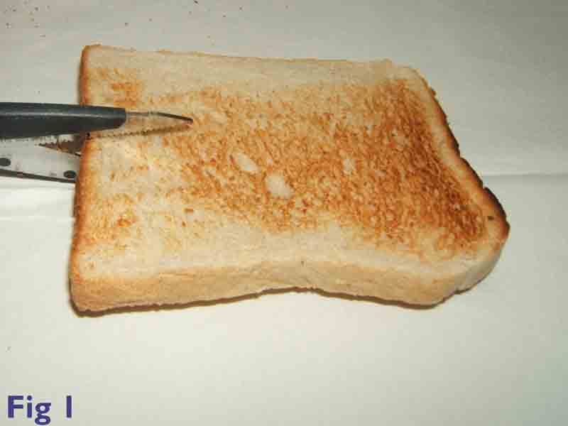Toast and cut bread with scissors